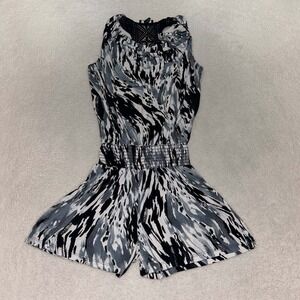 BCX Women's Asymmetrical Multi-Pattern Sleeveless Romper Size M Made in USA